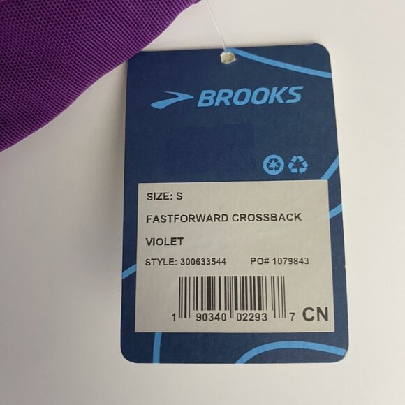 Brooks Fast Forward Mesh Crossback Size Small Violet Pullover Sports Bra - Picture 6 of 10